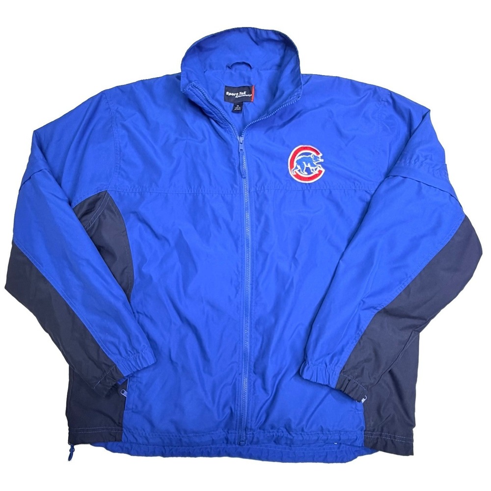 Sport-Tek Chicago Cubs Full Zip Jacket Blue XL Embroidered Windbreaker